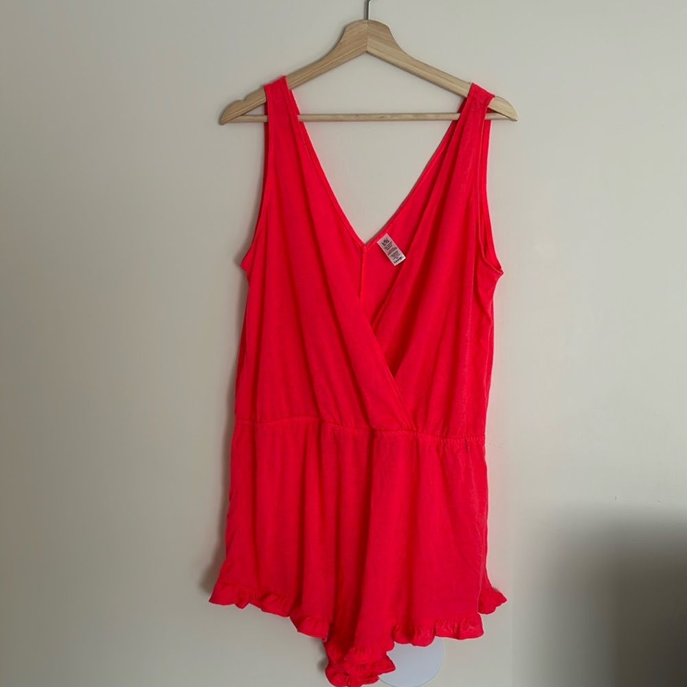 Romper Swim Cover Up With Frilly Shorts